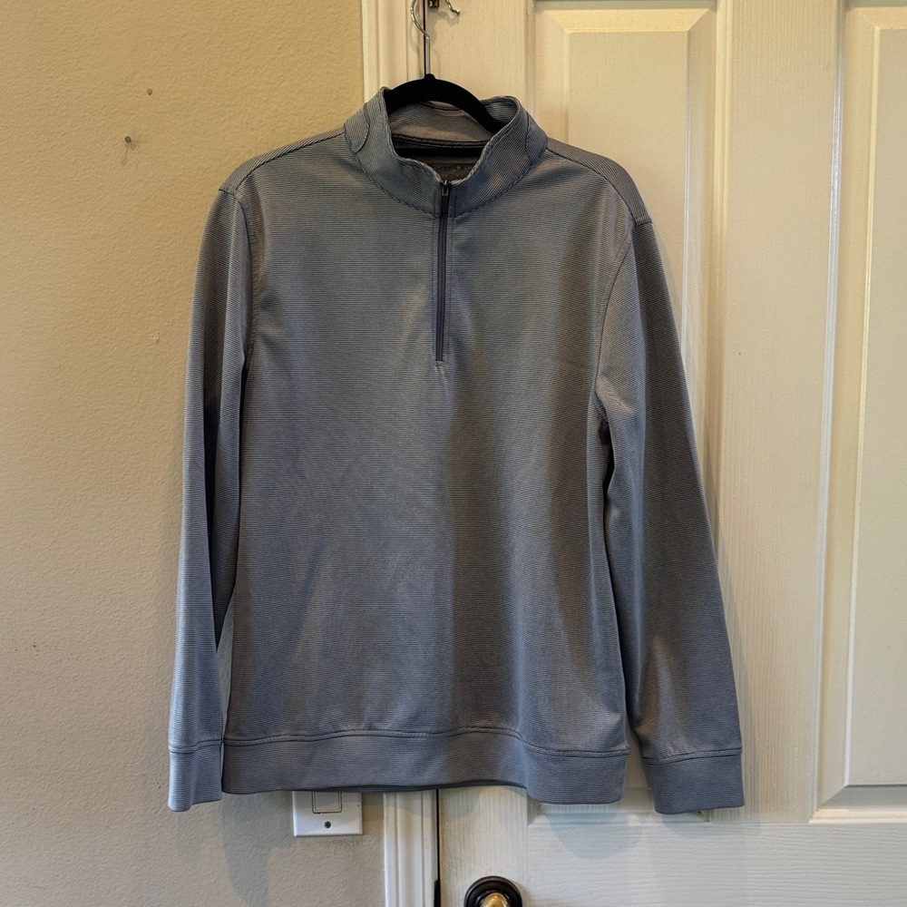 Hickey Freeman Men's Steel Blue Zip-Up Sweater